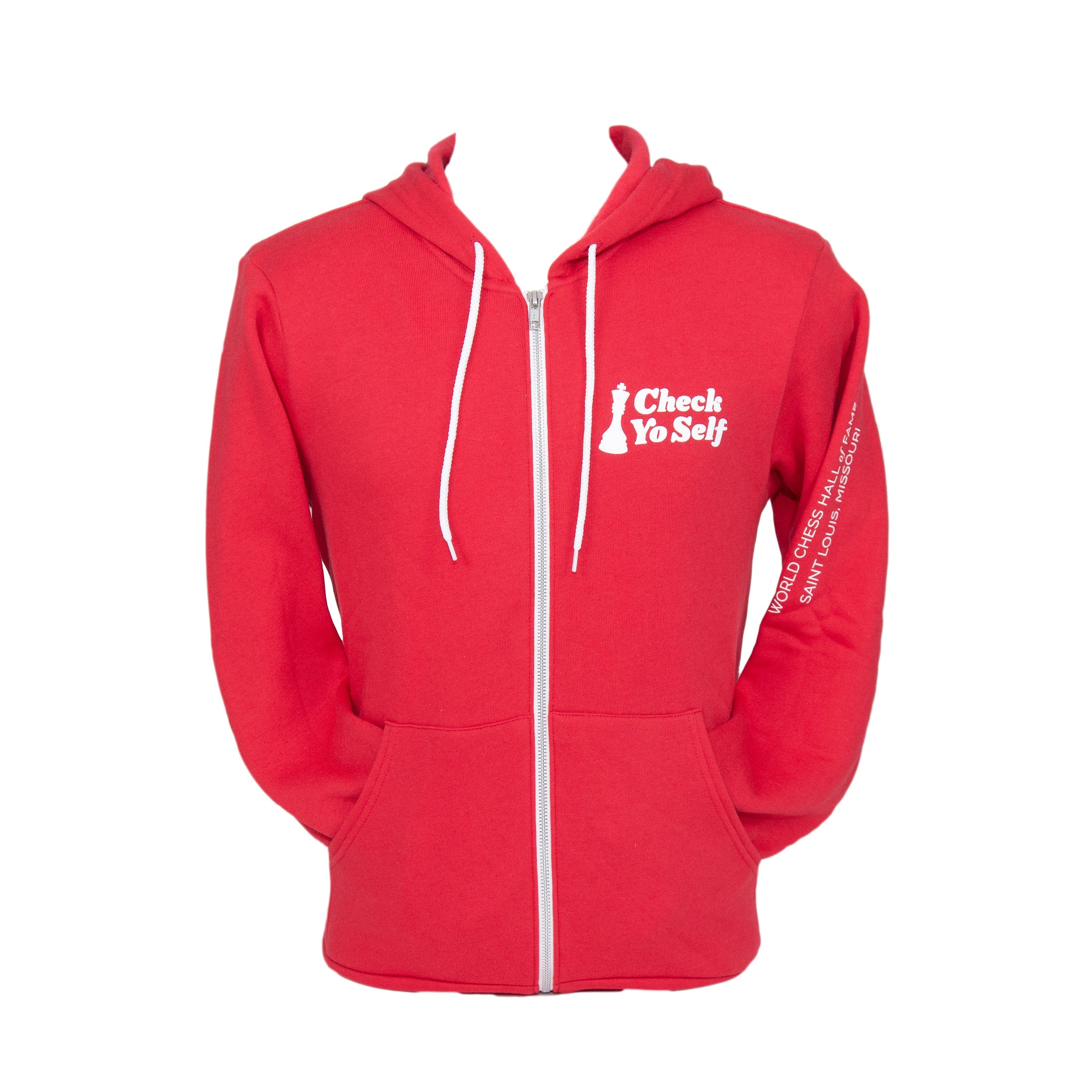 Check Yo Self 2.0 Zip Hoodie - Red – World Chess Hall of Fame