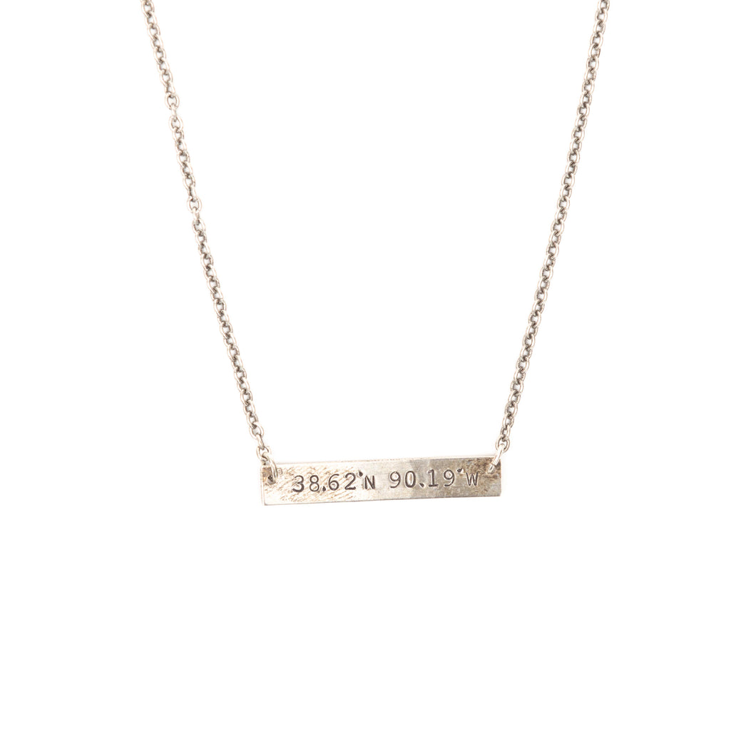 Mini Coordinates Necklace in Silver - STL