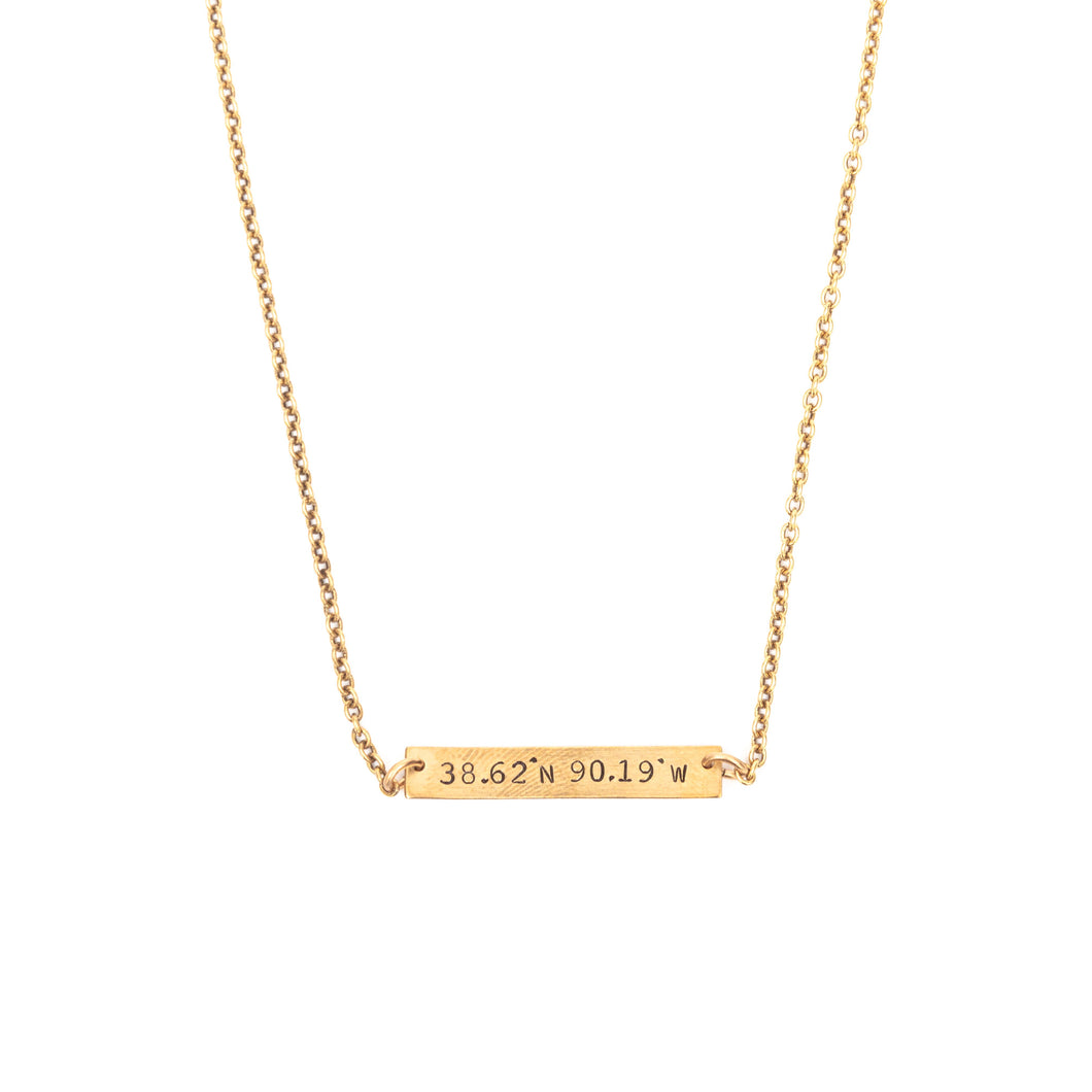 Mini Coordinates Necklace in Brass - STL