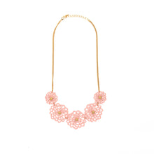 Load image into Gallery viewer, Painted Metal Collar Necklace with Flowers &amp; Cut-Out Petals
