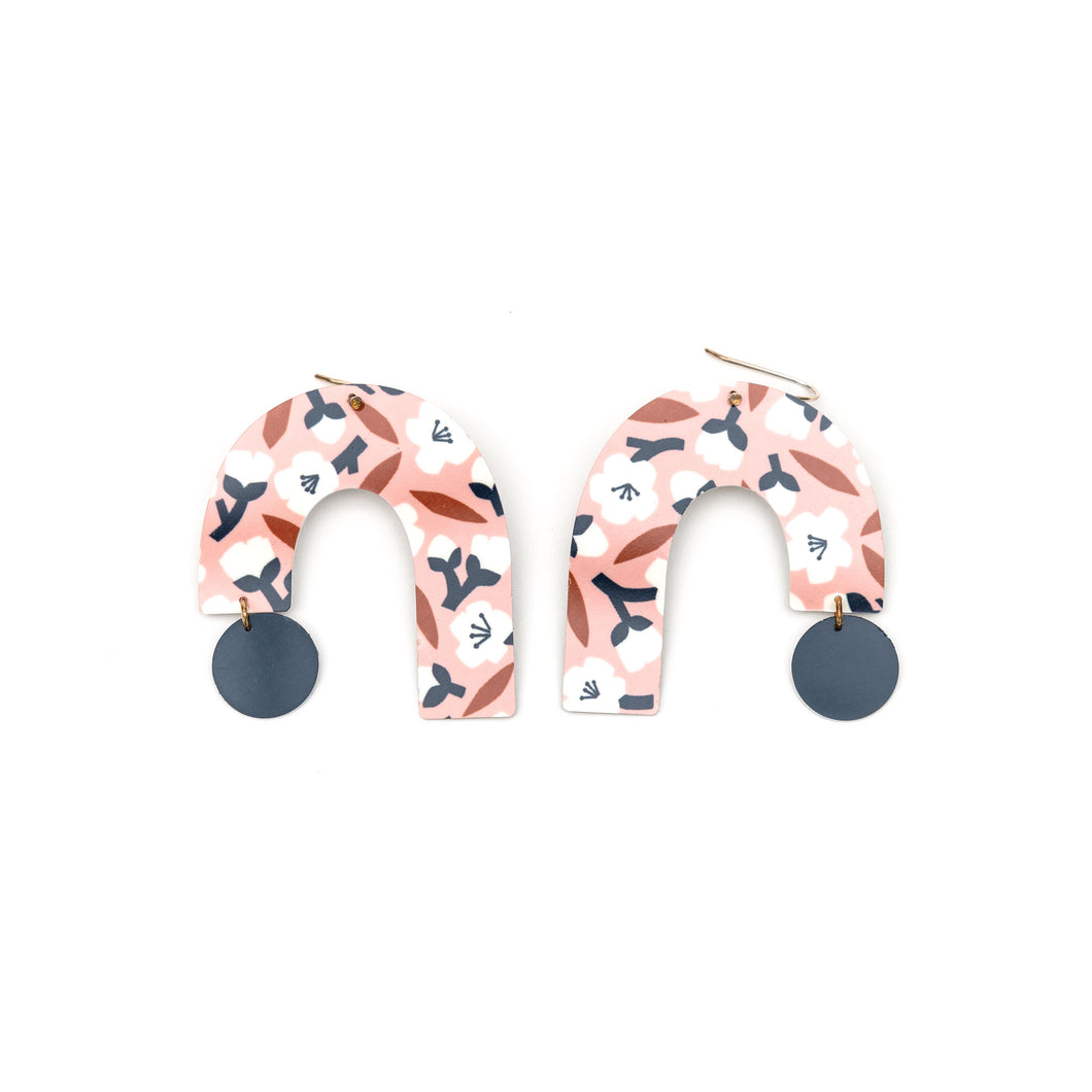 Peach Blossom Big Arch Drop Earrings