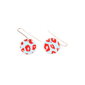 Red Lined Leopard Drop Earrings