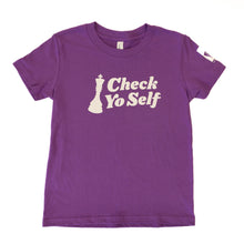 Load image into Gallery viewer, Check Yo Self Youth T-Shirt- Royal Purple
