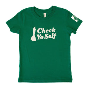 Check Yo Self Youth T-Shirt- Kelly Green