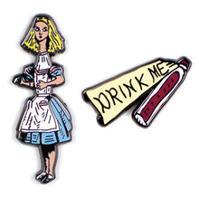 Load image into Gallery viewer, Pin 1 Original Alice 
Pin 2 Drink Me Vial  
