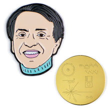 Load image into Gallery viewer, Pin 1 Carl Sagan Head
Pin 2 Gold Record
