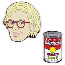 Load image into Gallery viewer, Pin 1 Warhol Head
Pin2 Soup Can

