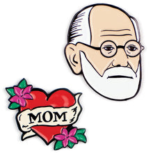 Load image into Gallery viewer, Pin 1 Freud Head
Pin 2 "mom tattoo"
