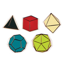 Load image into Gallery viewer, 5 Platonic Solids Pins
