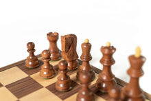 Load image into Gallery viewer, 3.75&quot; Kikkerwood Old Russian Chess Set on Walnut Board
