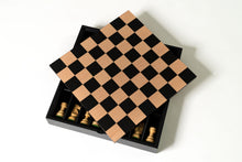 Load image into Gallery viewer, 3&quot; Black French Chess Set with Maple Storage Board
