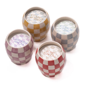 Checkered Porcelain Candle