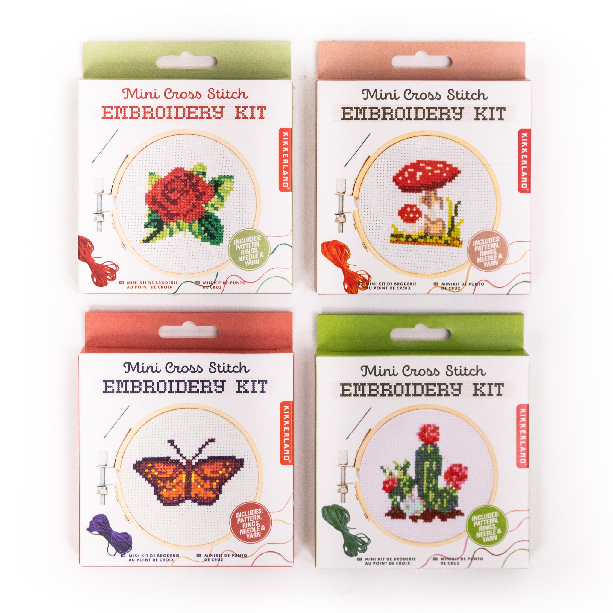 Kikkerland Mini Cross Stitch Embroidery Butterfly Kit