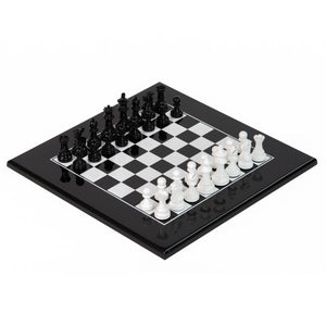 3" White & Black Lacquered Chess Set