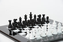 Load image into Gallery viewer, 3&quot; White &amp; Black Lacquered Chess Set
