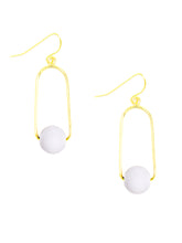 Load image into Gallery viewer, Oval Loop Ball Drop Earring
