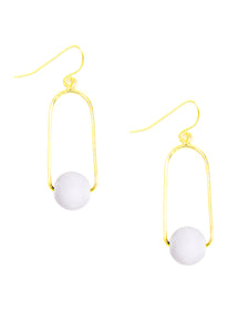 Oval Loop Ball Drop Earring