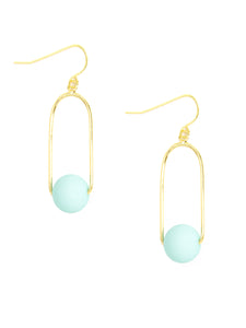 Oval Loop Ball Drop Earring