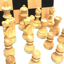 Load image into Gallery viewer, 3.75&quot; French Black Boxwood Chess Set with Maple Storage Board
