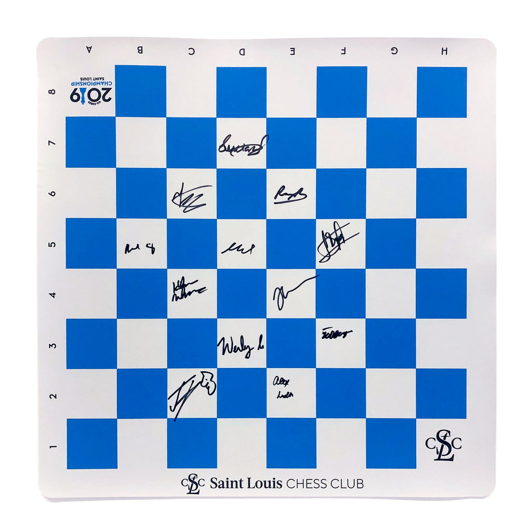 2019 US Chess Championship Autographed Vinyl Board