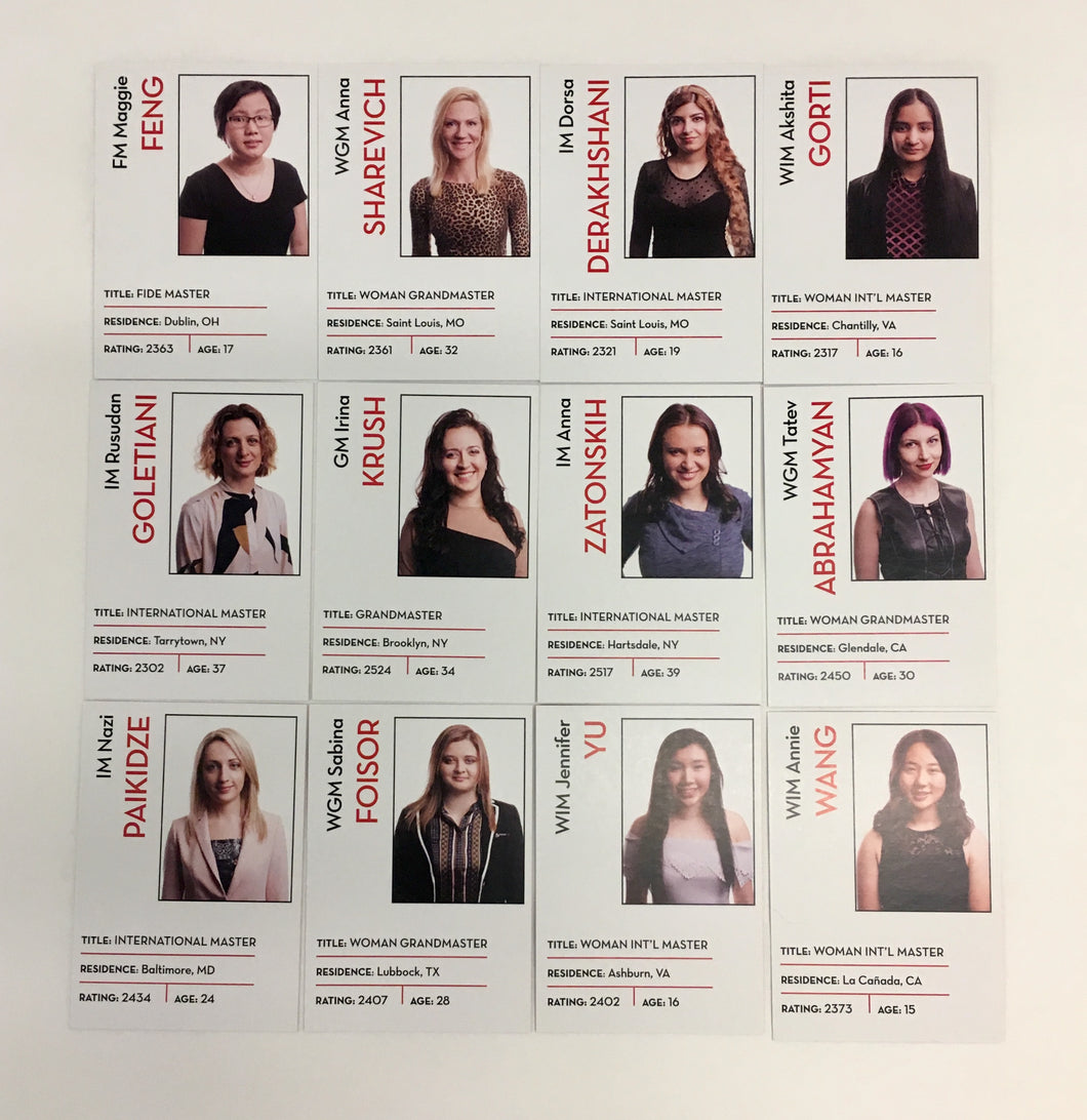 2018 US Women's Chess Championship Trading Cards