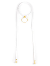 Load image into Gallery viewer, Long Vegan Suede Lariat with Circle Pendant
