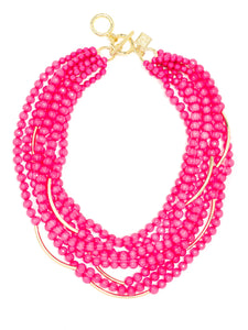 #Multi-Strand Beaded Necklace with Gold Accents