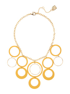Painted Metal Circles Statement Necklace