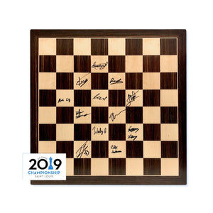 2019 US Chess Championship Autographed Wooden Board