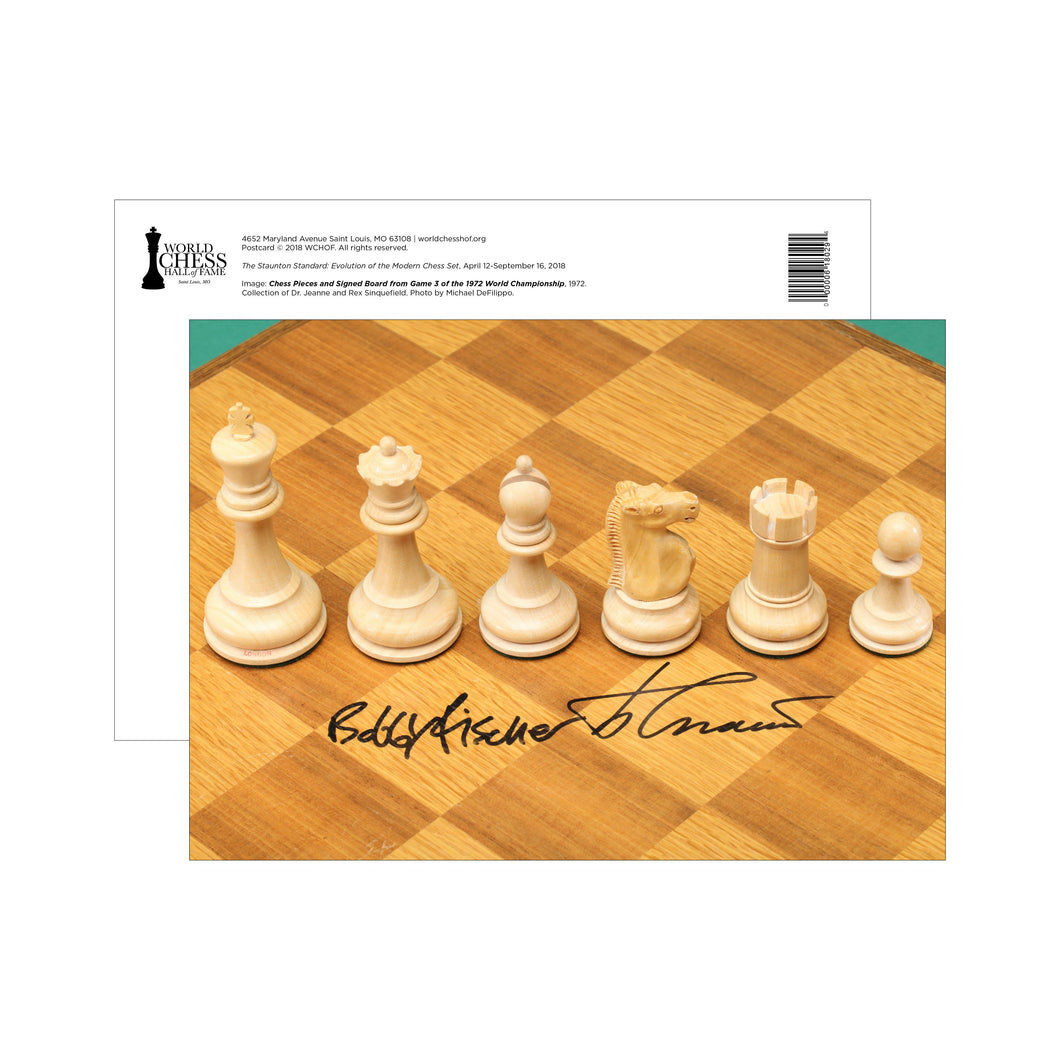 Staunton Standard Postcards - Chess Pieces and Signed Board