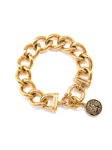 Shiny link bracelet w/ Coin Charm